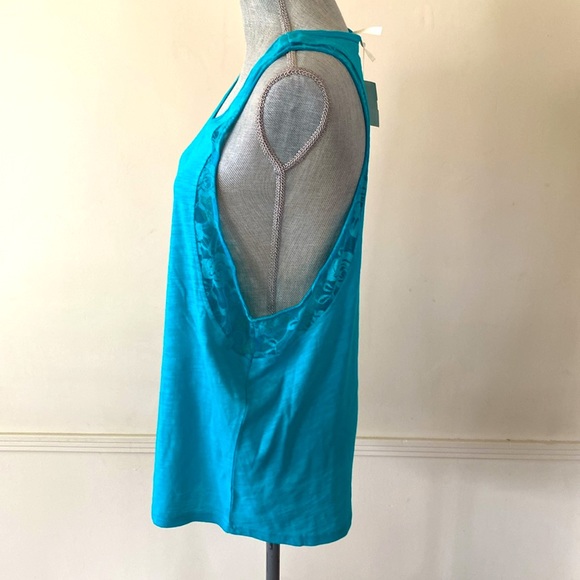 COLOR STORY ALGAE GREEN ROSE LACE BURNOUT TANK TOP SIZE LARGE 🌟NWT🌟 - Picture 4 of 12